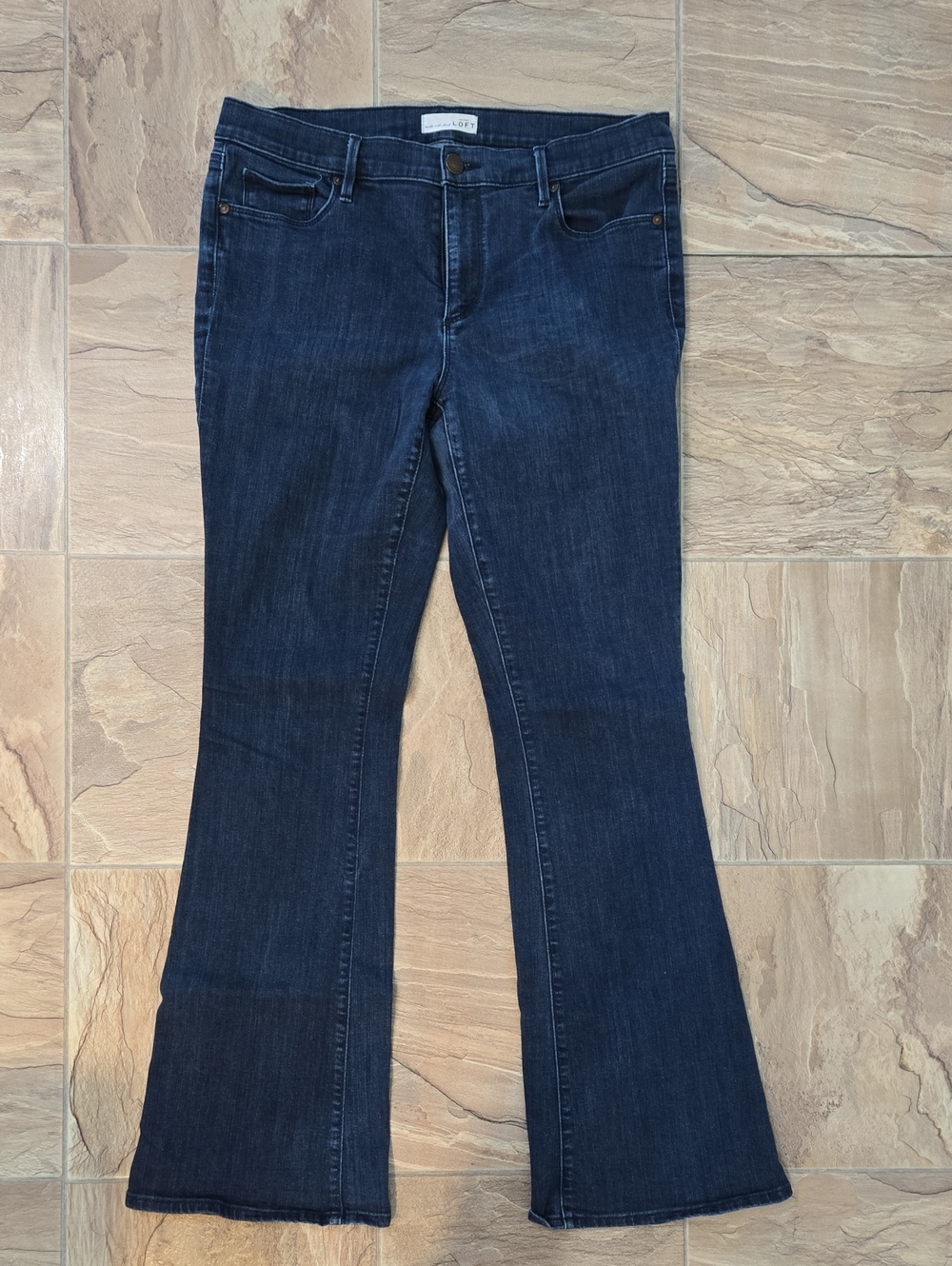 LOFT Dark Indigo Flare Jeans for Women
